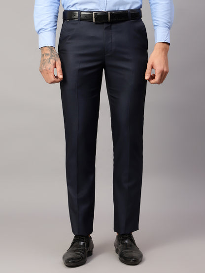 Men's Formal Flat front Navy Blue  Trousers