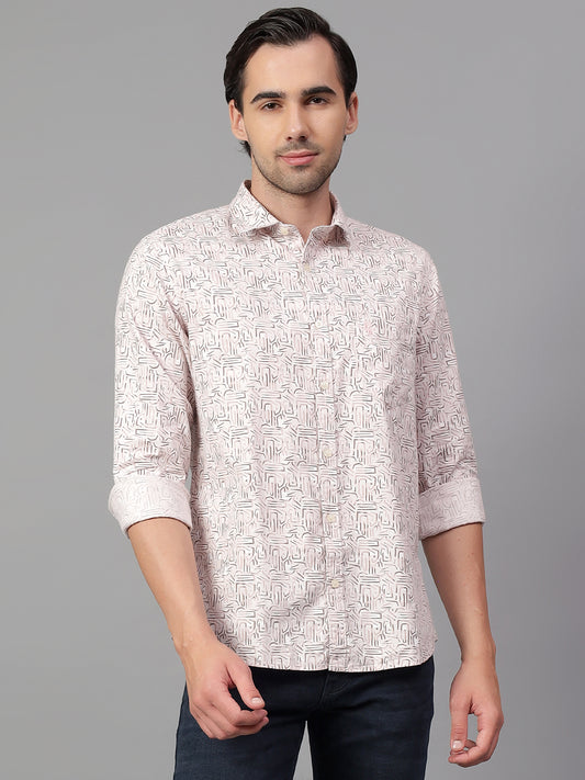 Casual Shirt for Men | Breathable & Soft with Color Fastness Regular Fit Spread Collar Neck Cotton Fabric Printed Pattern