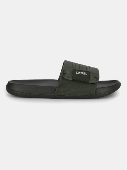 Men's Green Colourblock Sliders