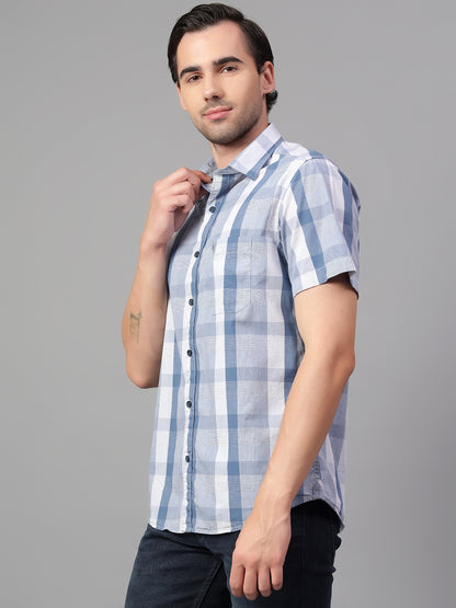 Casual Shirt for Men | Breathable & Soft with Color Fastness Regular Fit Spread Collar Neck Cotton Fabric Checkered Pattern