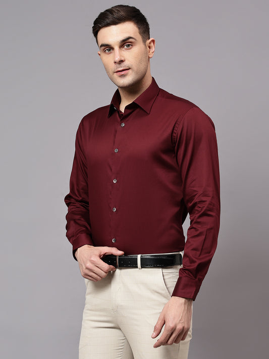 Formal Shirt for Men l Breathable & Soft with Color Fastness Regular Fit Spread Collar Neck Cotton Fabric Solid Pattern