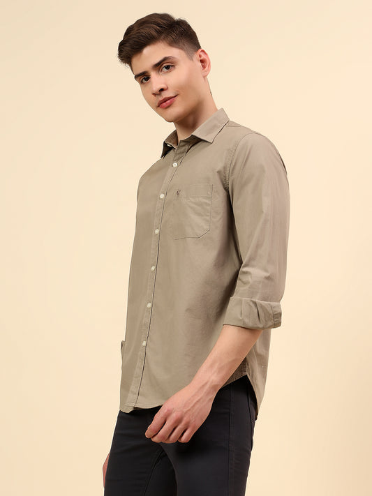 Shirt for Men | Breathable & Soft with Color Fastness Slim Fit Spread Collar Pure Cotton Fabric Solid Pattern