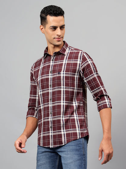 Casual Shirt for Men | Breathable & Soft with Color Fastness Regular Fit Spread Collar Neck Cotton Fabric Checkered Pattern