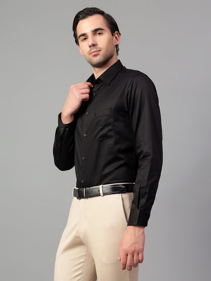 Formal Shirt for Men l Breathable & Soft with Color Fastness Regular Fit Spread Collar Neck Cotton Fabric Solid Pattern