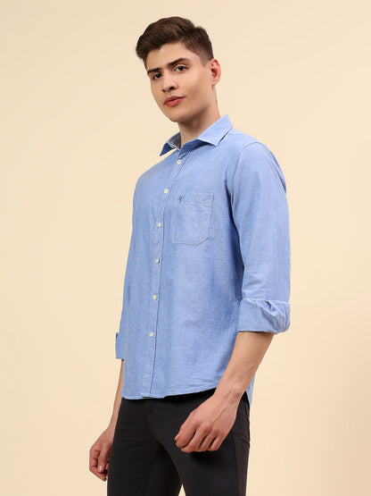 Shirt for Men | Breathable & Soft with Color Fastness Slim Fit Spread Collar Pure Cotton Fabric Solid Pattern
