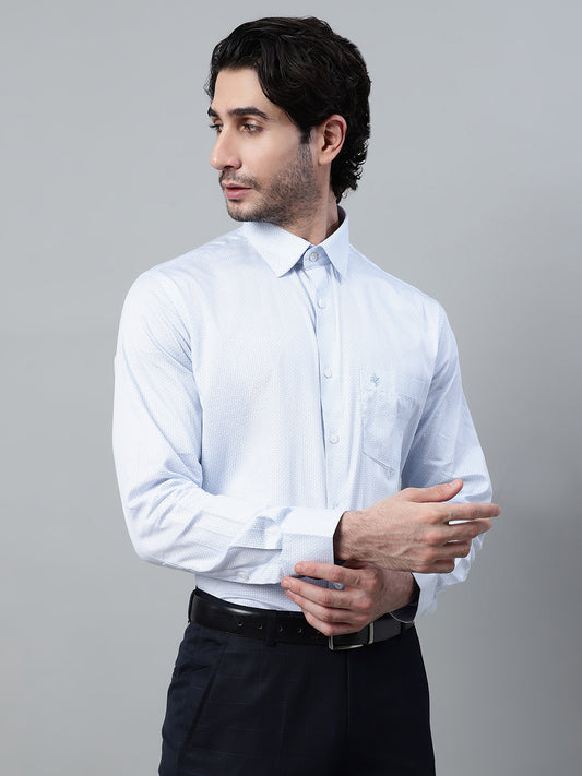 Formal Shirt for Men l Breathable & Soft with Color Fastness Regular Fit Spread Collar Neck Cotton Fabric Printed Pattern