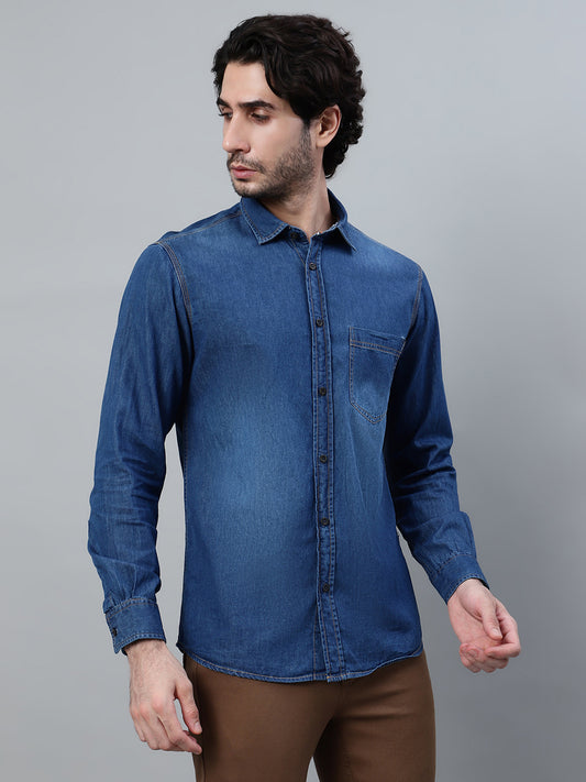 Casual Shirt for Men | Breathable & Soft with Color Fastness Regular Fit Spread Collar Neck Cotton Fabric Solid Pattern