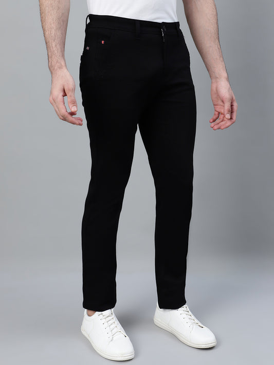 Casual Trouser for Men | Breathable & Soft with Color Fastness Regular Fit Cotton Blend Fabric Solid Pattern Button Closure