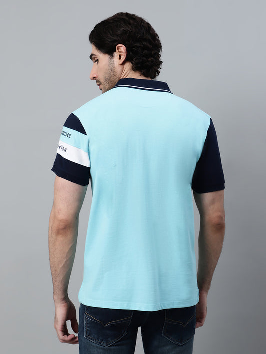 T-Shirt for Men | Breathable & Soft with Color Fastness Regular Fit Polo Neck Poly Cotton Fabric Solid Pattern