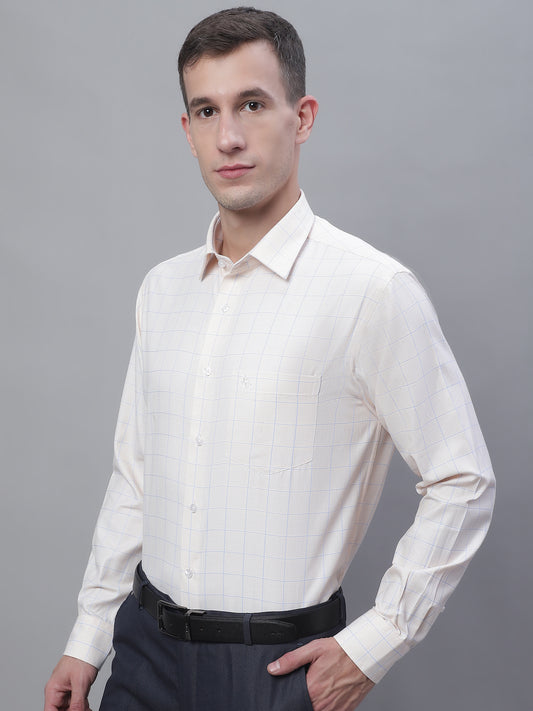 Cantabil Men Formal Full Sleeve Mustard Shirt (7135106531467)