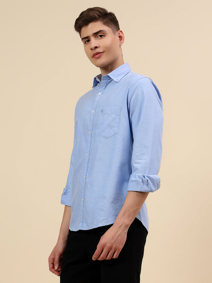 Shirt for Men | Breathable & Soft with Color Fastness Slim Fit Spread Collar Pure Cotton Fabric Solid Pattern