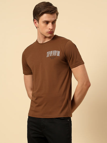 T-Shirt for Men | Breathable & Soft with Color Fastness Regular Fit Round Neck Poly Cotton Fabric Printed Pattern