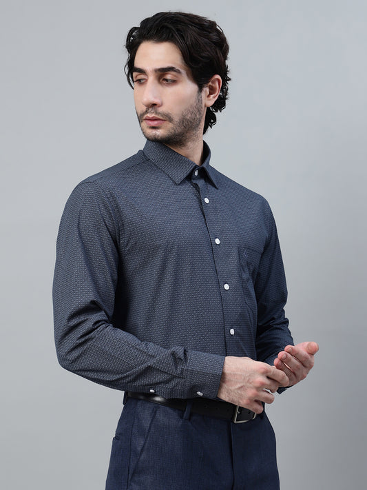 Formal Shirt for Men l Breathable & Soft with Color Fastness Regular Fit Spread Collar Neck Cotton Fabric Printed Pattern