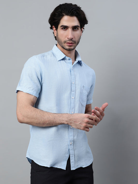 Casual Shirt for Men | Breathable & Soft with Color Fastness Regular Fit Spread Collar Neck Cotton Fabric Solid Pattern