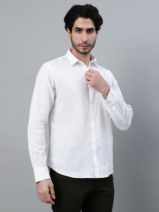 Casual Shirt for Men | Breathable & Soft with Color Fastness Regular Fit Spread Collar Neck Cotton Fabric Solid Pattern