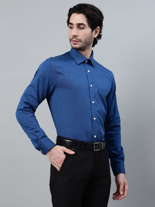 Formal Shirt for Men l Breathable & Soft with Color Fastness Regular Fit Spread Collar Neck Giza Cotton Fabric Solid Pattern