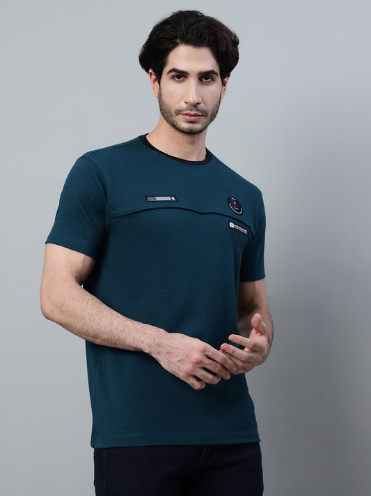 T-Shirt for Men | Breathable & Soft with Color Fastness Regular Fit Round Neck Poly Cotton Fabric Solid Pattern