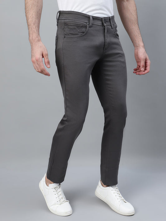 Casual Trouser for Men | Breathable & Soft with Color Fastness Regular Fit Cotton Blend Fabric Solid Pattern Button Closure
