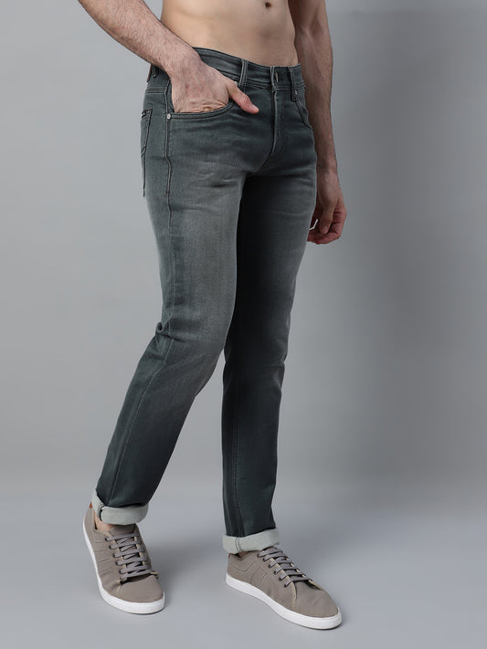Denim Jeans for Men l Breathable & Soft with Color Fastness Ultra Narrow Fit Cotton Fabric Solid Pattern Button Closure