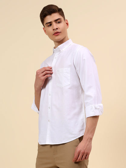 Shirt for Men | Breathable & Soft with Color Fastness Slim Fit Spread Collar Pure Cotton Fabric Solid Pattern