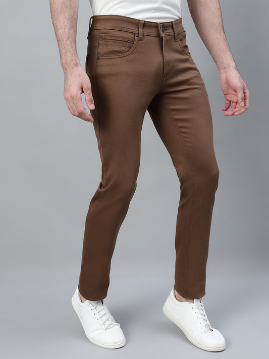 Casual Trouser for Men | Breathable & Soft with Color Fastness Regular Fit Cotton Blend Fabric Solid Pattern Button Closure