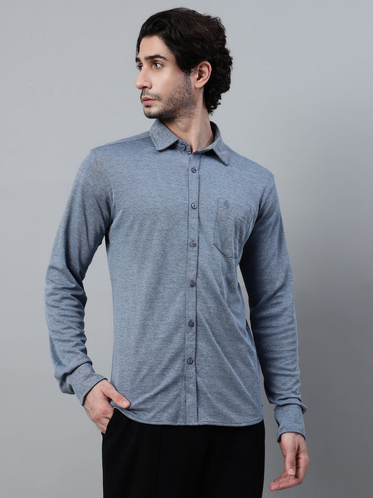 Casual Shirt for Men | Breathable & Soft with Color Fastness Regular Fit Spread Collar Neck Poly Cotton Fabric Solid Pattern