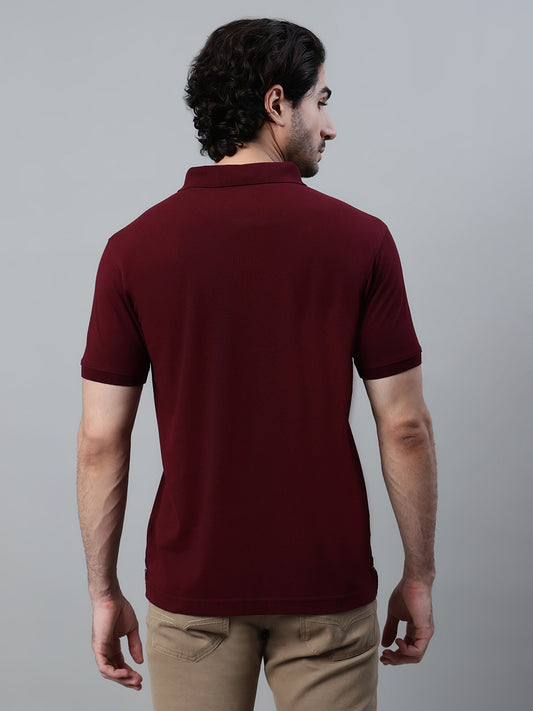 T-Shirt for Men | Breathable & Soft with Color Fastness Regular Fit Polo Neck Poly Cotton Fabric Printed Pattern