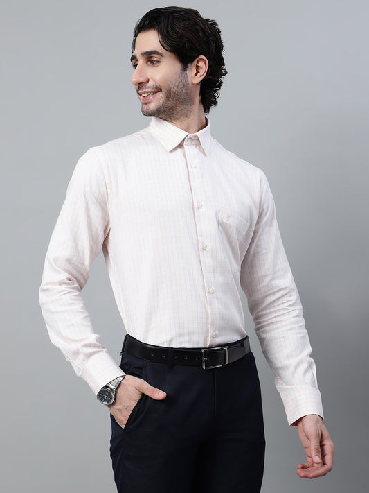 Formal Shirt for Men l Breathable & Soft with Color Fastness Regular Fit Spread Collar Neck Cotton Fabric Checkered Pattern