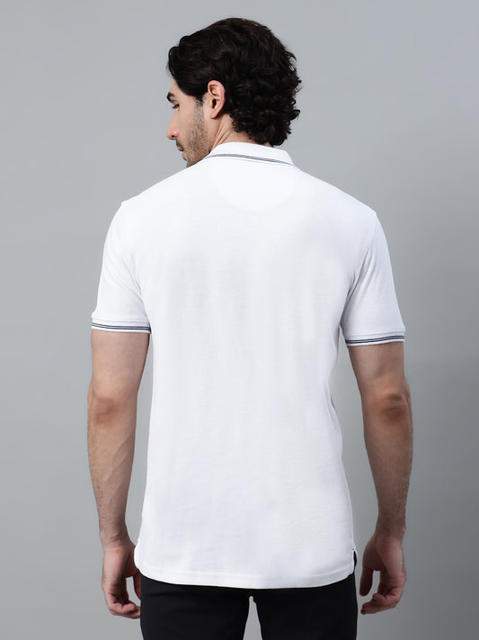 T-Shirt for Men | Breathable & Soft with Color Fastness Regular Fit Polo Neck Poly Cotton Fabric Solid Pattern