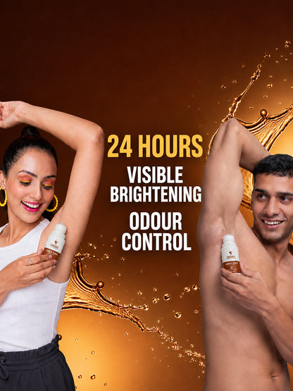 Unisex Roll On Deodorant | 50ml Each With Lemon, Jasmine & Amber (Pack of 2)