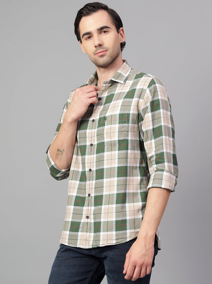 Casual Shirt for Men | Breathable & Soft with Color Fastness Regular Fit Spread Collar Neck Cotton Fabric Checkered Pattern