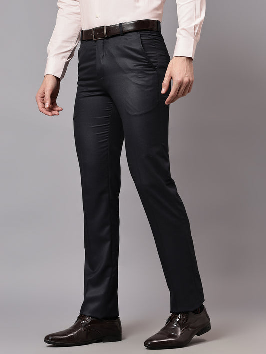 Formal Trouser for Men | Breathable & Soft with Color Fastness Regular Fit Terry Rayon Fabric Checkered Pattern Hook & Eye Closure