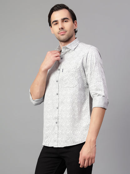 Casual Shirt for Men | Breathable & Soft with Color Fastness Regular Fit Spread Collar Neck Cotton Fabric Printed Pattern