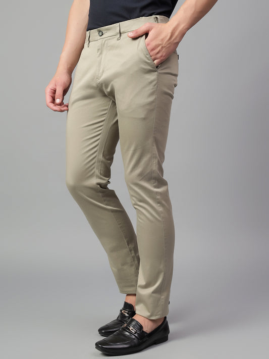 Casual Trouser for Men | Breathable & Soft with Color Fastness Regular Fit Cotton Blend Fabric Solid Pattern Button Closure