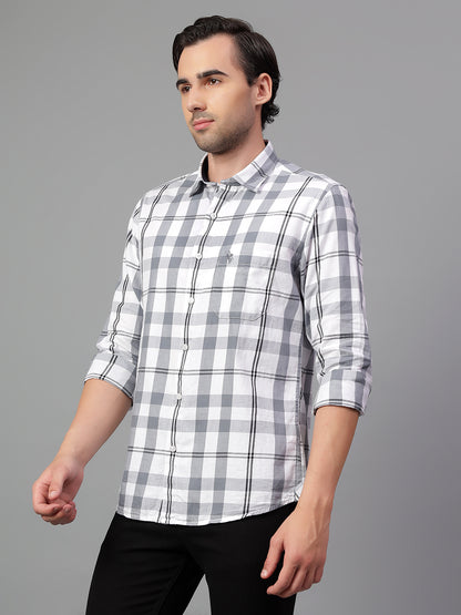 Casual Shirt for Men | Breathable & Soft with Color Fastness Regular Fit Spread Collar Neck Cotton Fabric Checkered Pattern