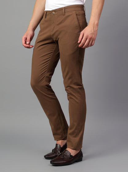 Casual Trouser for Men | Breathable & Soft with Color Fastness Regular Fit Cotton Blend Fabric Solid Pattern Button Closure