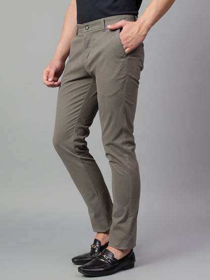 Casual Trouser for Men | Breathable & Soft with Color Fastness Regular Fit Cotton Blend Fabric Solid Pattern Button Closure