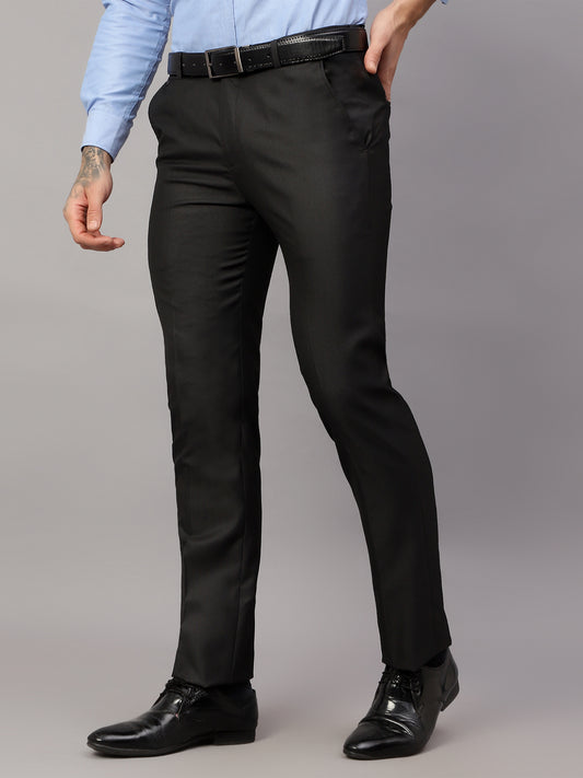 Formal Trouser for Men | Breathable & Soft with Color Fastness Regular Fit Poly Viscose Fabric Solid Pattern Hook & Eye Closure