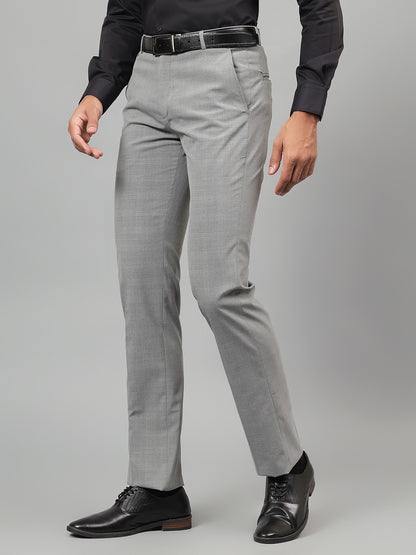 Formal Trouser for Men | Breathable & Soft with Color Fastness Regular Fit Poly Viscose Fabric Checkered Pattern Hook & Eye Closure