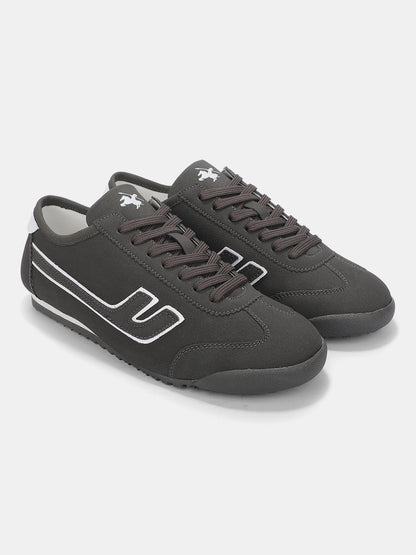 Men's Dark Grey Colourblock Casual Sneakers