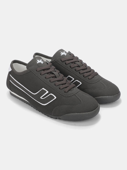 Men's Dark Grey Colourblock Casual Sneakers