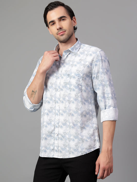 Casual Shirt for Men | Breathable & Soft with Color Fastness Regular Fit Spread Collar Neck Viscose Fabric Printed Pattern