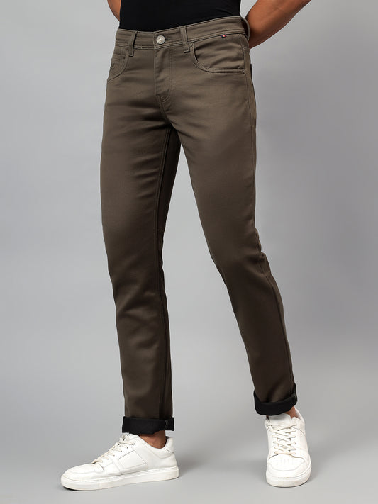 Denim Jeans for Men l Breathable & Soft with Color Fastness Ultra Narrow Fit Cotton Fabric Solid Pattern Button Closure