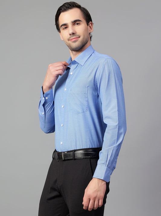 Formal Shirt for Men l Breathable & Soft with Color Fastness Regular Fit Spread Collar Neck Cotton Blend Fabric Checkered Pattern