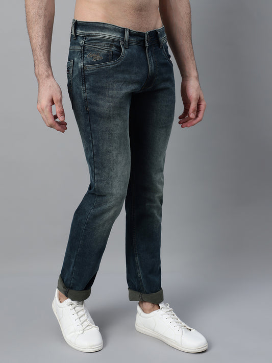 Denim Jeans for Men l Breathable & Soft with Color Fastness Ultra Narrow Fit Cotton Fabric Solid Pattern Button Closure