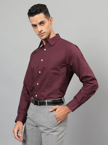 Formal Shirt for Men l Breathable & Soft with Color Fastness Regular Fit Spread Collar Neck Cotton Fabric Solid Pattern