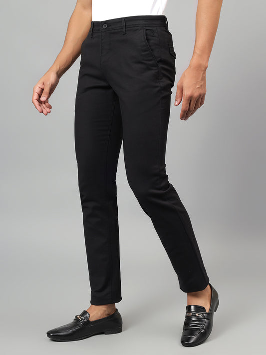 Casual Trouser for Men | Breathable & Soft with Color Fastness Regular Fit Cotton Blend Fabric Solid Pattern Button Closure