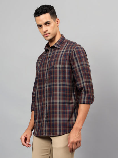 Casual Shirt for Men | Breathable & Soft with Color Fastness Regular Fit Spread Collar Neck Cotton Fabric Checkered Pattern