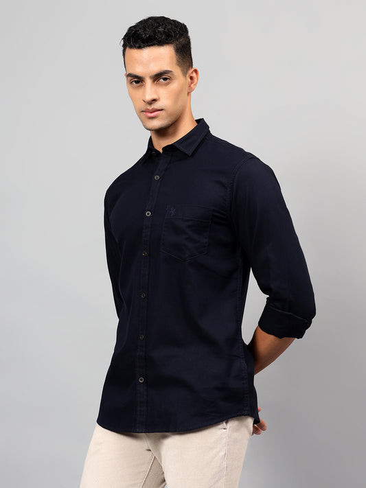 Casual Shirt for Men | Breathable & Soft with Color Fastness Regular Fit Spread Collar Neck Cotton Fabric Solid Pattern