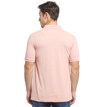 T-Shirt for Men | Breathable & Soft with Color Fastness Regular Fit Polo Neck Poly Cotton Fabric Solid Pattern
